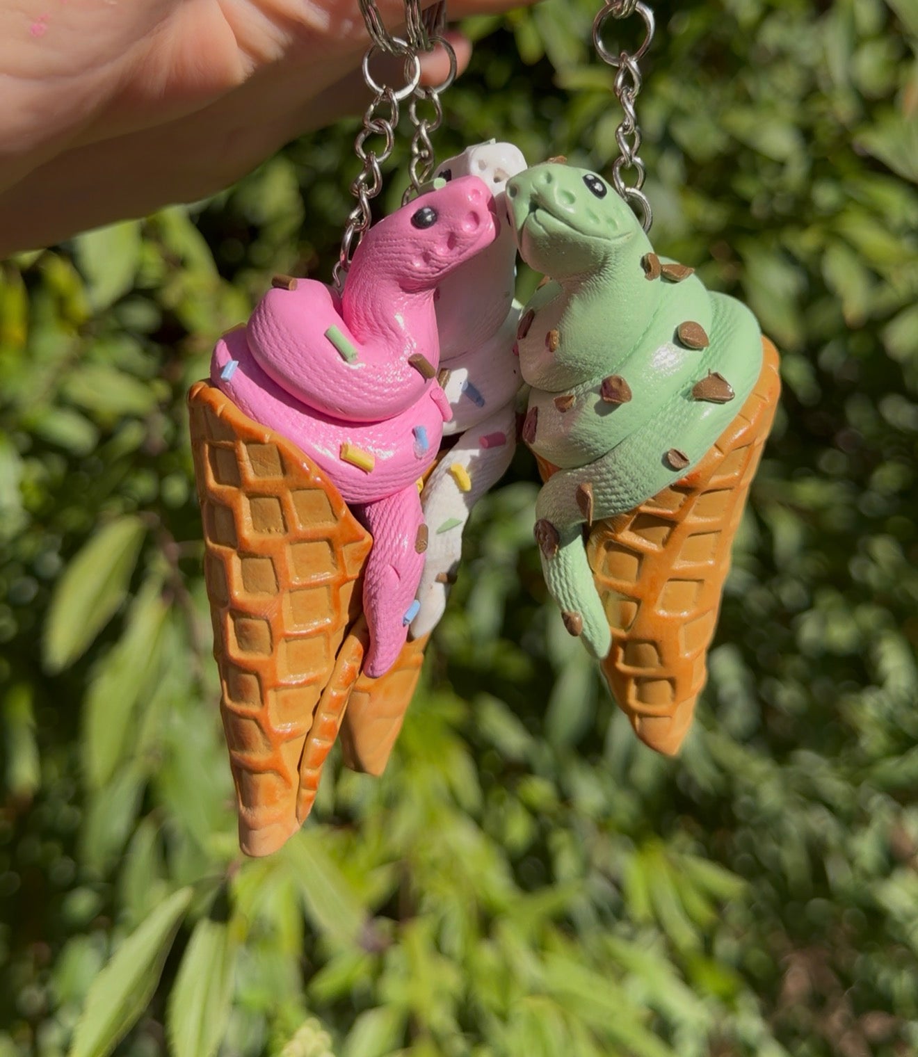 BALL PYTHON ICE CREAM KEY CHAIN