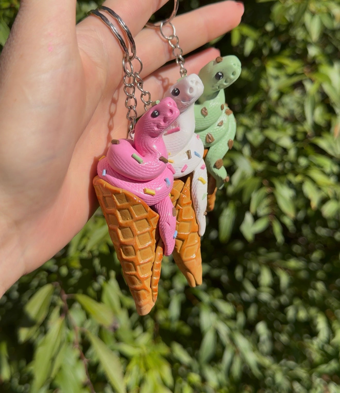 BALL PYTHON ICE CREAM KEY CHAIN