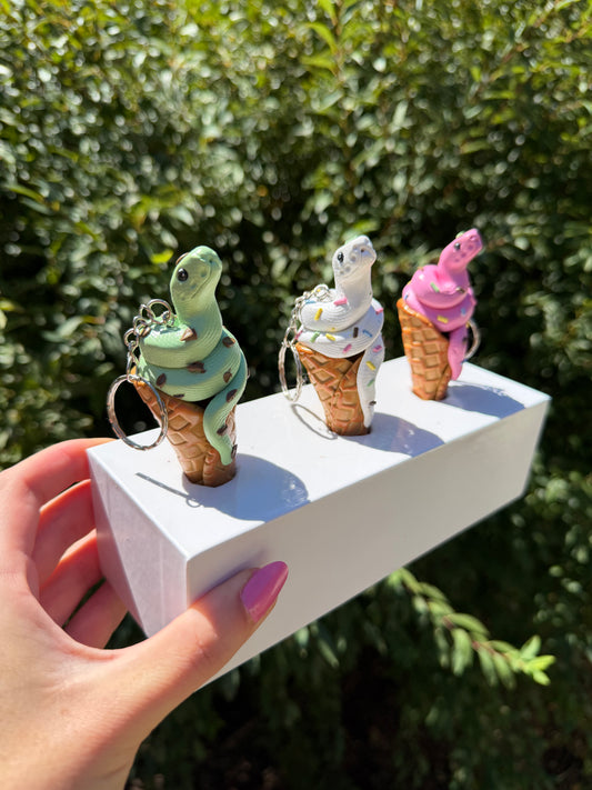 BALL PYTHON ICE CREAM KEY CHAIN