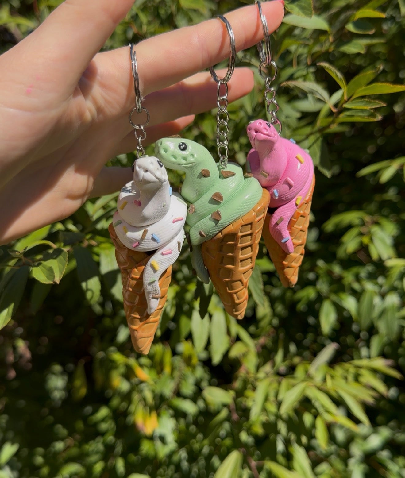 BALL PYTHON ICE CREAM KEY CHAIN