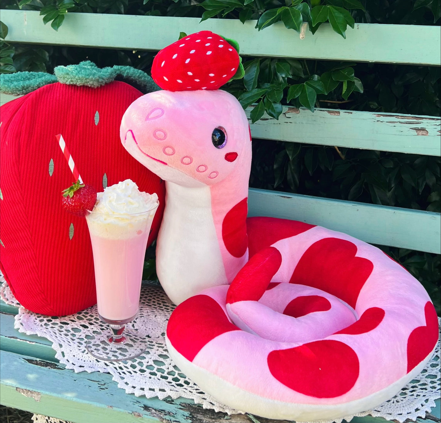 PRE ORDER large plush strawberry snake