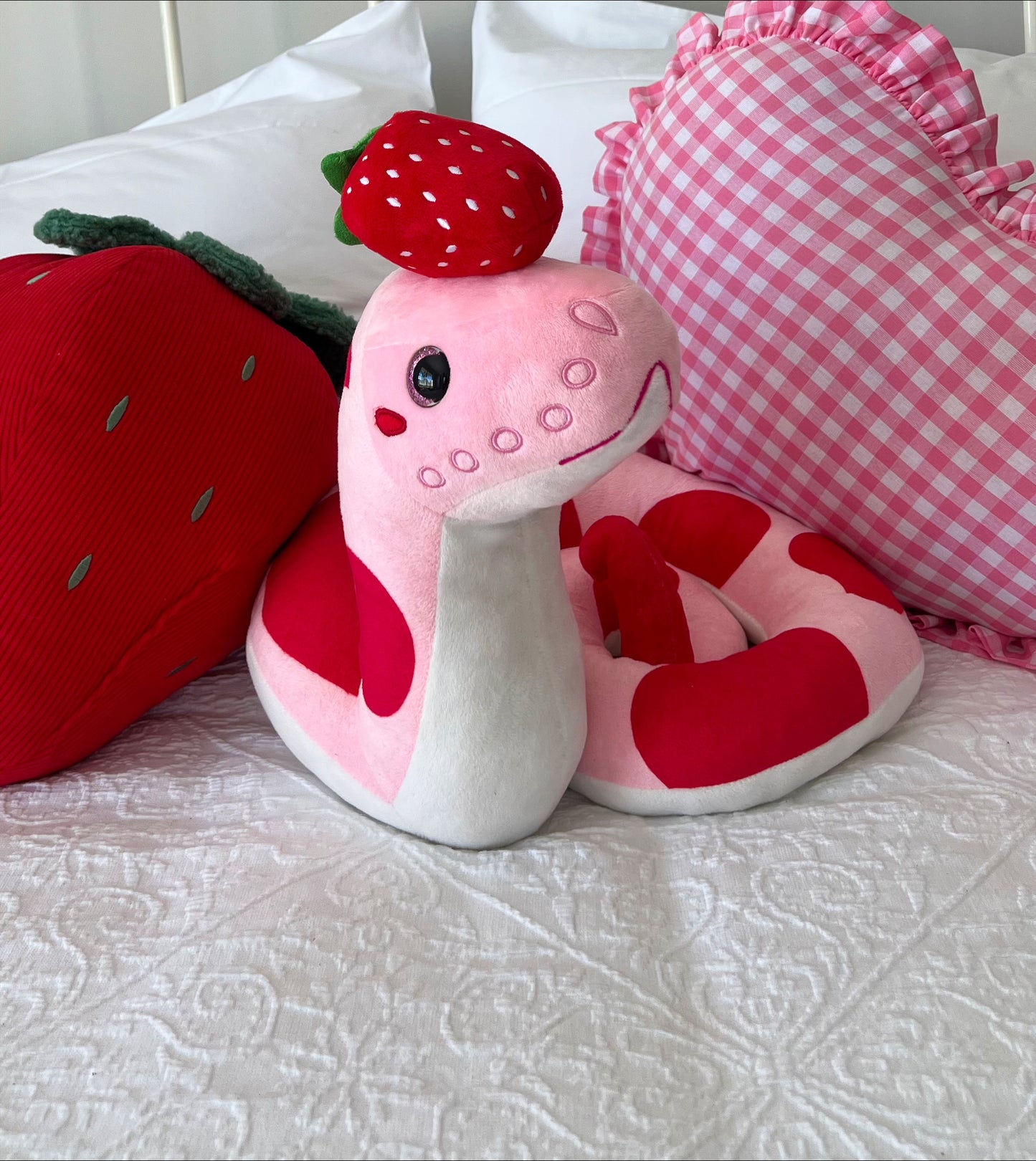 PRE ORDER large plush strawberry snake